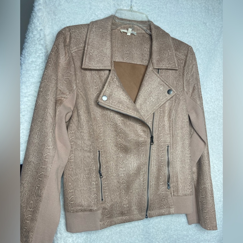 MYSTREE snakeskin print bomber jacket size M